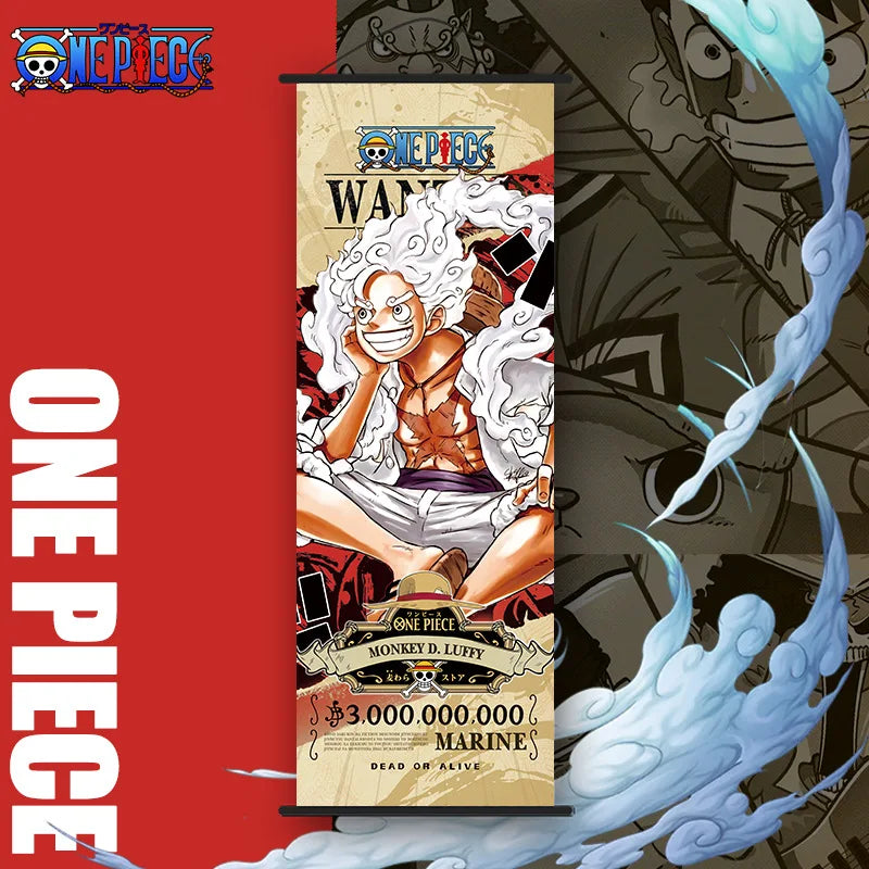 Bandai One Piece Poster Hängendes Bild Luffy Nami Zoro Zweidimensionale Peripherie-Tapeten-Dekoration Scroll Poster 25*70cm