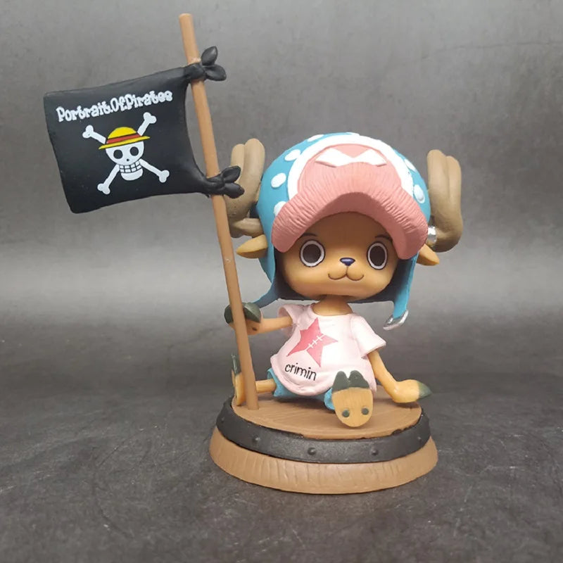9cm One Piece Figure Anime Chopper With Flag Action Figurine Doll Model Toys PVC Statue Collection Car Decoration Children Gifts - One Piece Merchandise - Free Shipping Buy Now