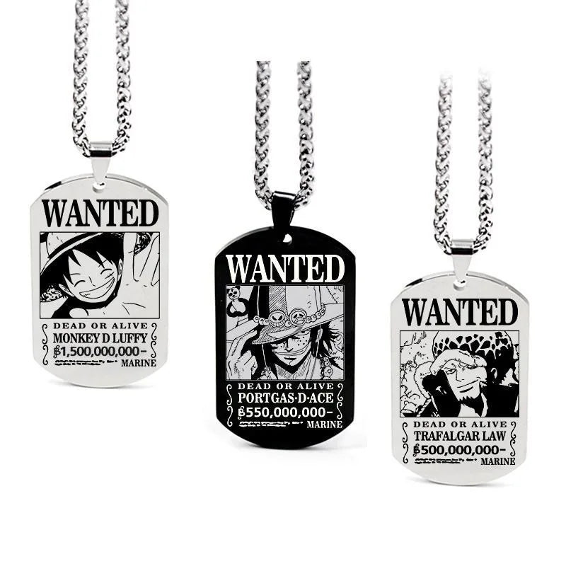 Anime One Piece Necklace Luffy Ace Chopper Zoro Sanji Wanted Pendant Men Women Couples Necklace Fashion Accessories Xmas gift - One Piece Merchandise - Free Shipping Buy Now