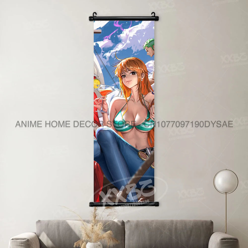ONE PIECE Posters Anime Monkey D. Luffy Hanging Painting Yamato Scrolls Picture Nico Robin Home Decor Wallpaper Canvas Wall Art - One Piece Merchandise - Free Shipping Buy Now