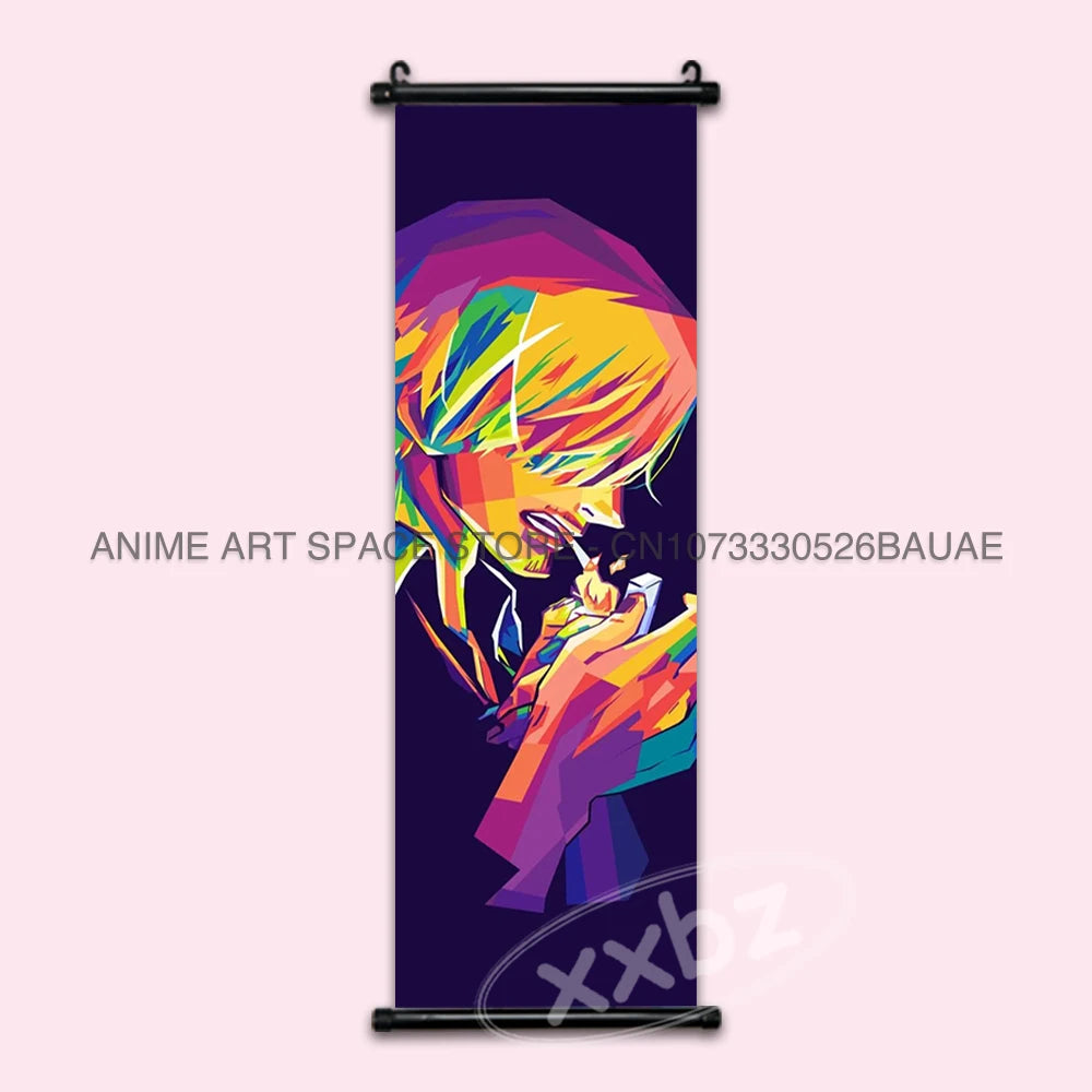 ONE PIECE Hanging Painting Anime Scrolls Picture Law Home Decor Prints Nami Wall Art Luffy Poster Roronoa Zoro Canvas Nico Robin