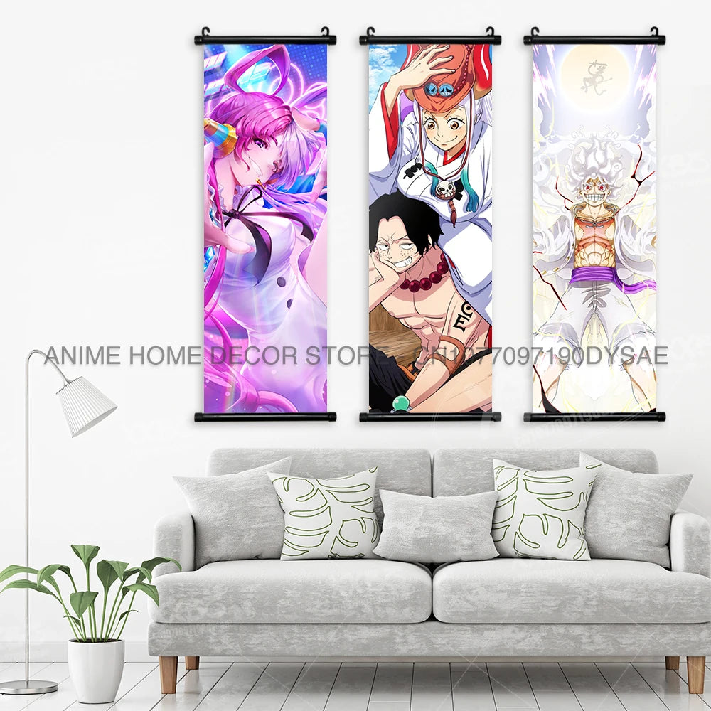 ONE PIECE Posters Anime Monkey D. Luffy Hanging Painting Yamato Scrolls Picture Nico Robin Home Decor Wallpaper Canvas Wall Art - One Piece Merchandise - Free Shipping Buy Now
