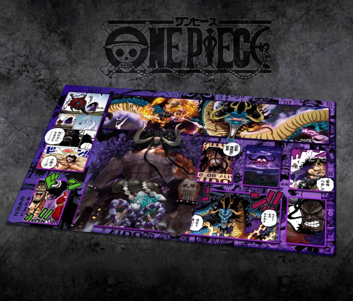 OPCG One Piece Dedizierte SPIELKARTEN-Spielmatte Battle Against Rebecca Roronoa Zoro Trafalgar Law Comic-Serie Spielzeuggeschenke 60 * 35 cm