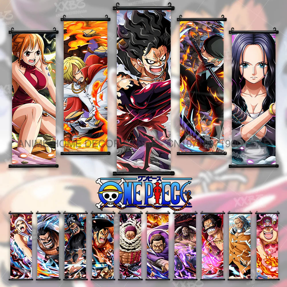 ONE PIECE Posters Anime Monkey D. Luffy Hanging Painting Kaido Home Decor Nico Robin Wall Artwork Garp Scroll Picture Nami Mural - One Piece Merchandise - Free Shipping Buy Now