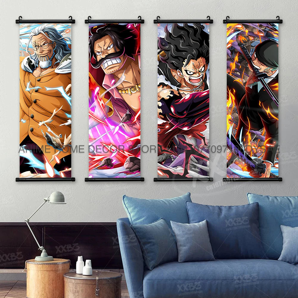 ONE PIECE Posters Anime Monkey D. Luffy Hanging Painting Kaido Home Decor Nico Robin Wall Artwork Garp Scroll Picture Nami Mural - One Piece Merchandise - Free Shipping Buy Now