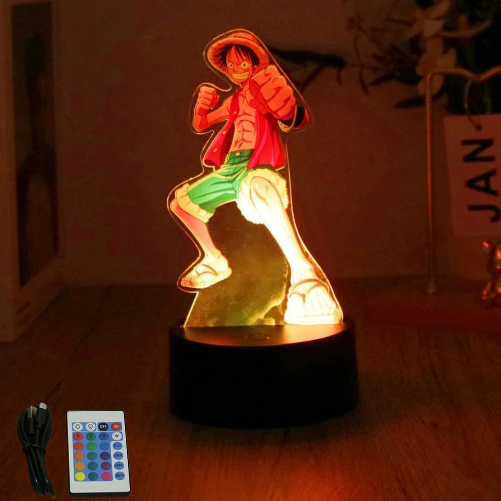 Actions Figure One Piece Luffy Zoro Anime Figures 3D Lamp PVC Action Collection Model Toys LED Night Light Kid Christmas Gift - One Piece Merchandise - Free Shipping Buy Now