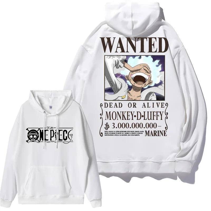 Luffy Zoro Shanks Nico Robin Bedruckter lockerer Kapuzenpullover Anime One Piece Bounty Wanted Order Lässige Mode Jungen Mädchen Sweatshirt