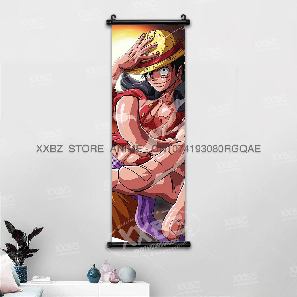 ONE PIECE Scrolls Pictures Sabo Wall Art Kid Pirates Anime Posters Nico Robin Hanging Painting Trafalgar D.Water Law Home Decor