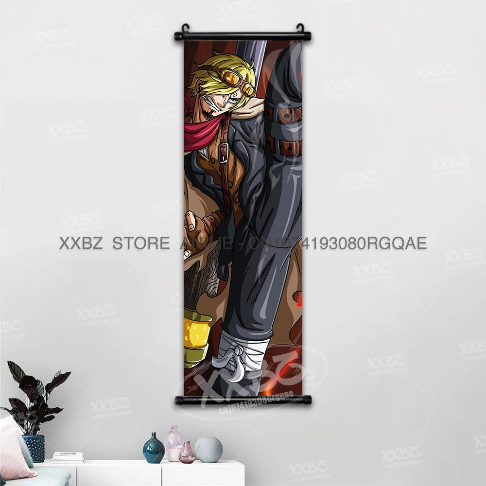 ONE PIECE Scrolls Pictures Sabo Wall Art Kid Pirates Anime Posters Nico Robin Hanging Painting Trafalgar D.Water Law Home Decor