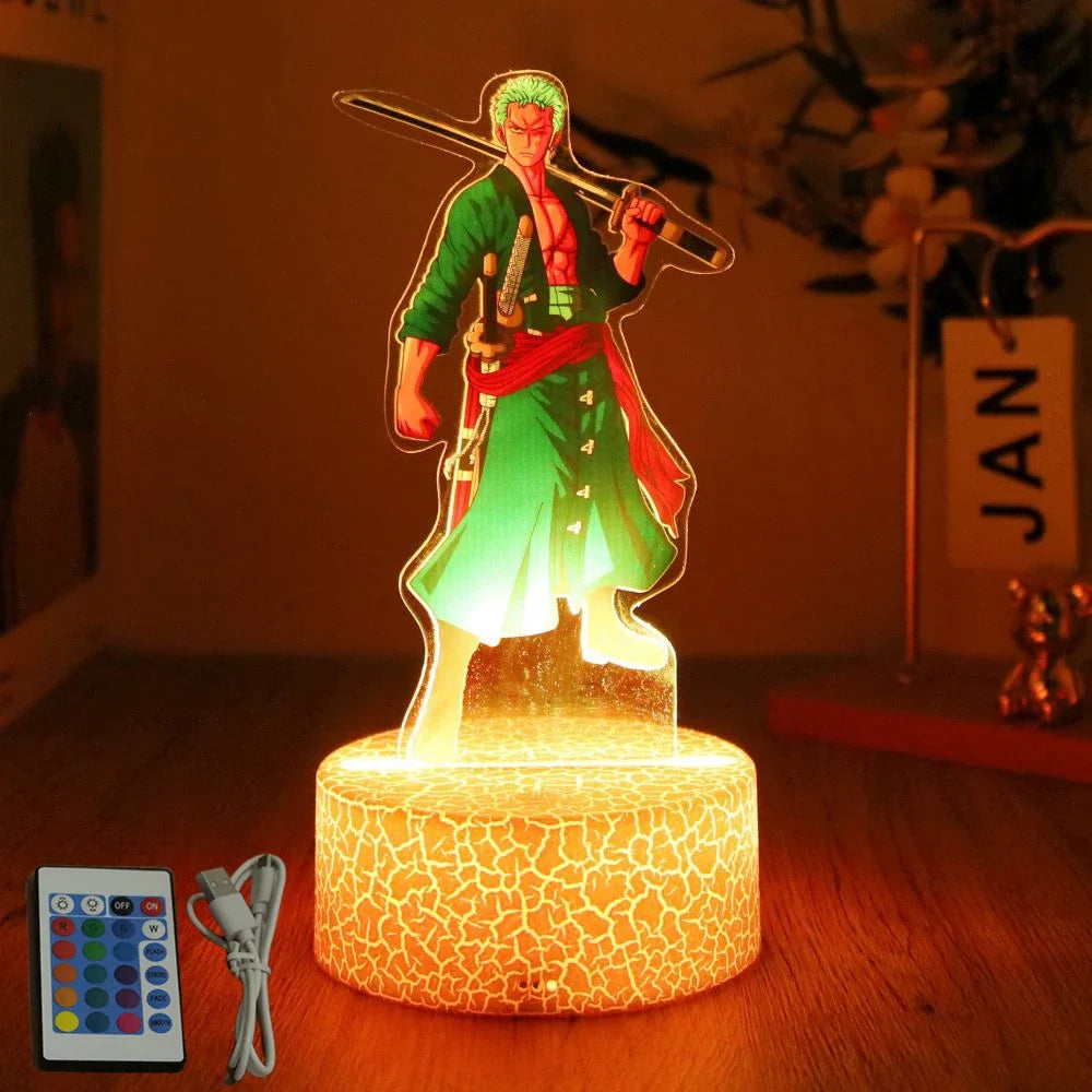 Actions Figure One Piece Luffy Zoro Anime Figures 3D Lamp PVC Action Collection Model Toys LED Night Light Kid Christmas Gift - One Piece Merchandise - Free Shipping Buy Now