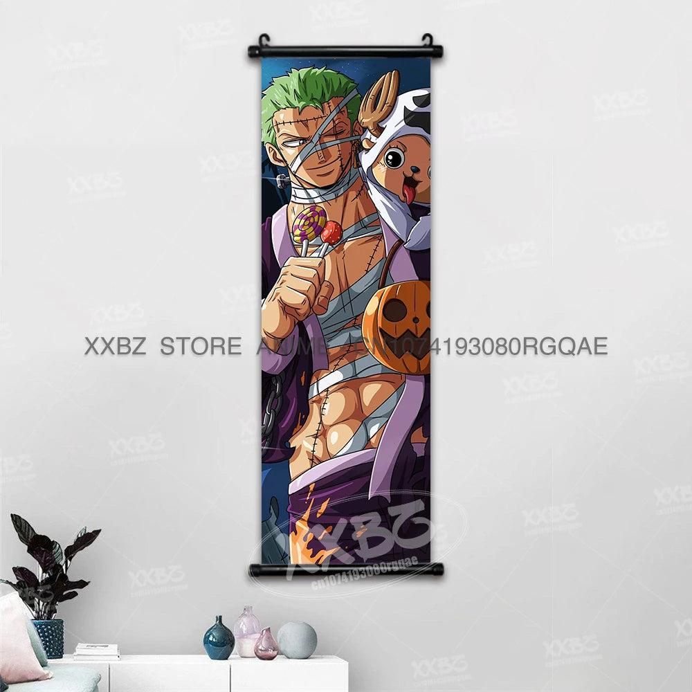 ONE PIECE Scrolls Pictures Sabo Wall Art Kid Pirates Anime Posters Nico Robin Hanging Painting Trafalgar D.Water Law Home Decor