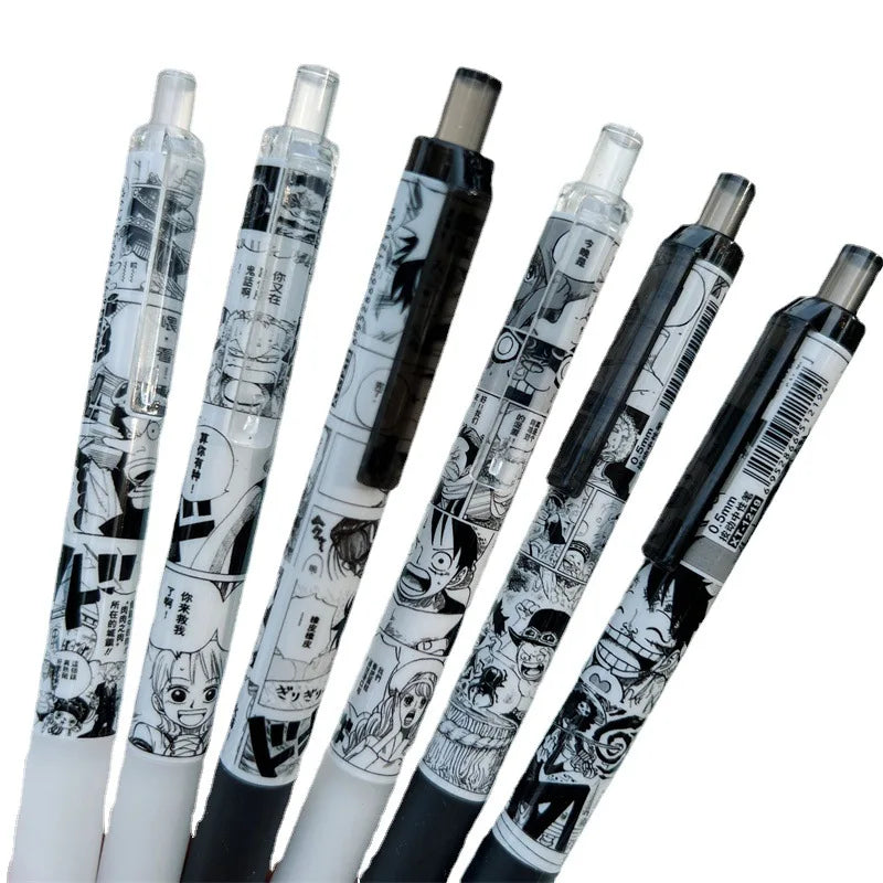 6Pcs Anime ONE PIECE 0.5mm Pens Luffy Zoro Sanji Nami Usopp Robi Gel Pens School Office Stationary Supplies Gifts Kids Toys - One Piece Merchandise - Free Shipping Buy Now