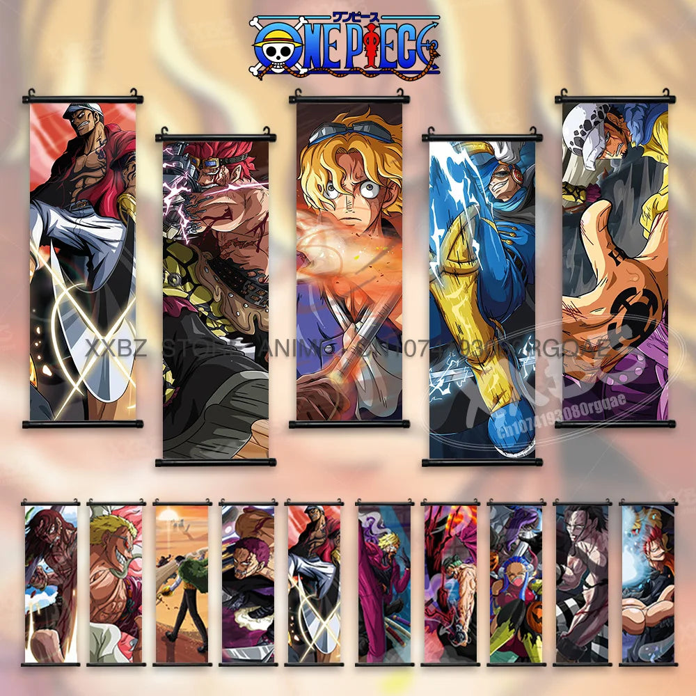 ONE PIECE Scrolls Pictures Sabo Wall Art Kid Pirates Anime Posters Nico Robin Hanging Painting Trafalgar D.Water Law Home Decor