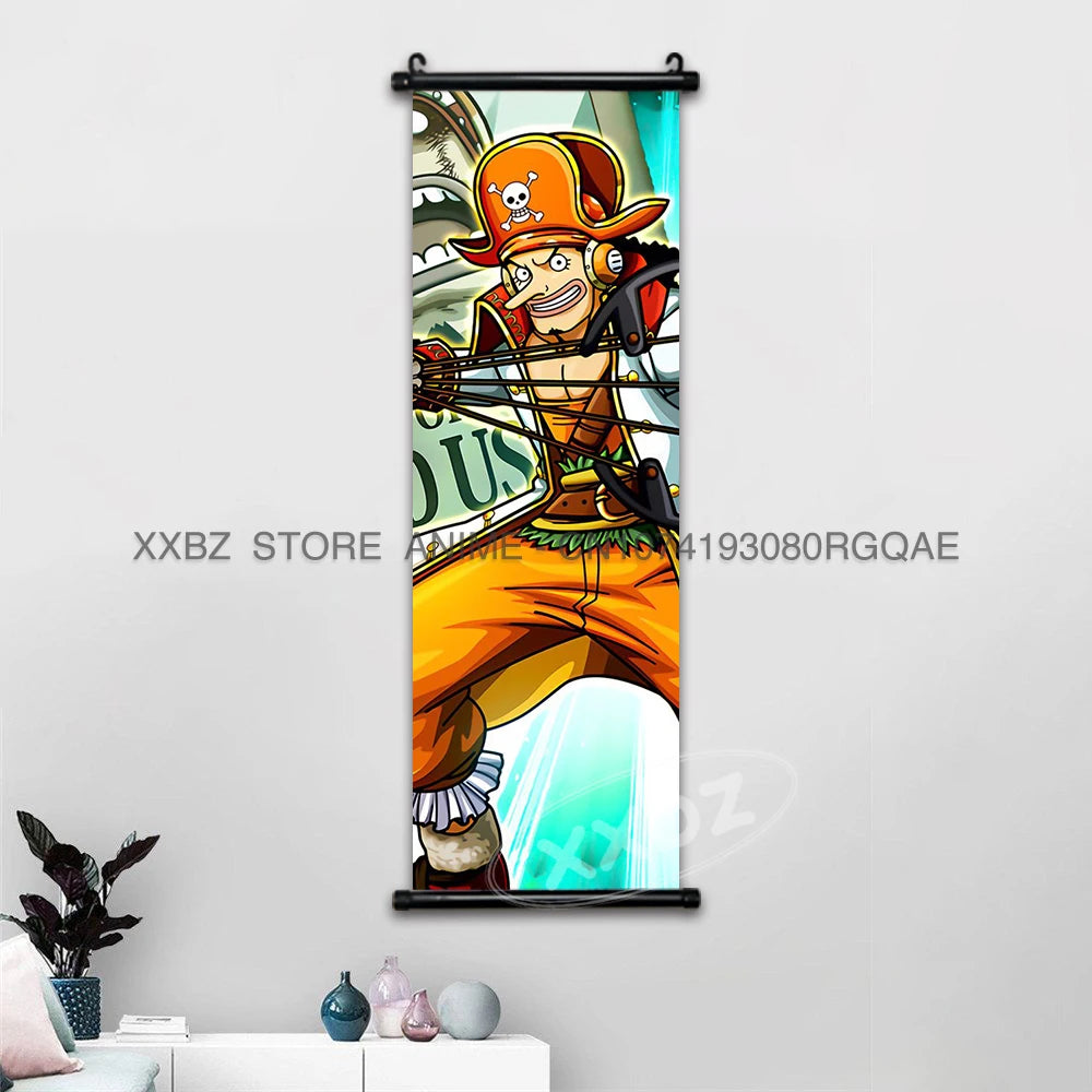 ONE PIECE Scrolls Picture Anime Canvas Hanging Painting Luffy Poster Zoro Home Decor Nami Wall Art Ace Cartoon Robin wallpaper - One Piece Merchandise - Free Shipping Buy Now