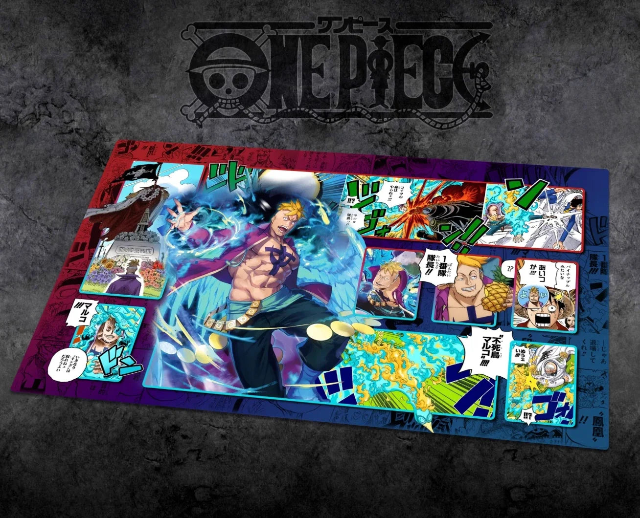 OPCG One Piece Dedizierte SPIELKARTEN-Spielmatte Battle Against Rebecca Roronoa Zoro Trafalgar Law Comic-Serie Spielzeuggeschenke 60 * 35 cm