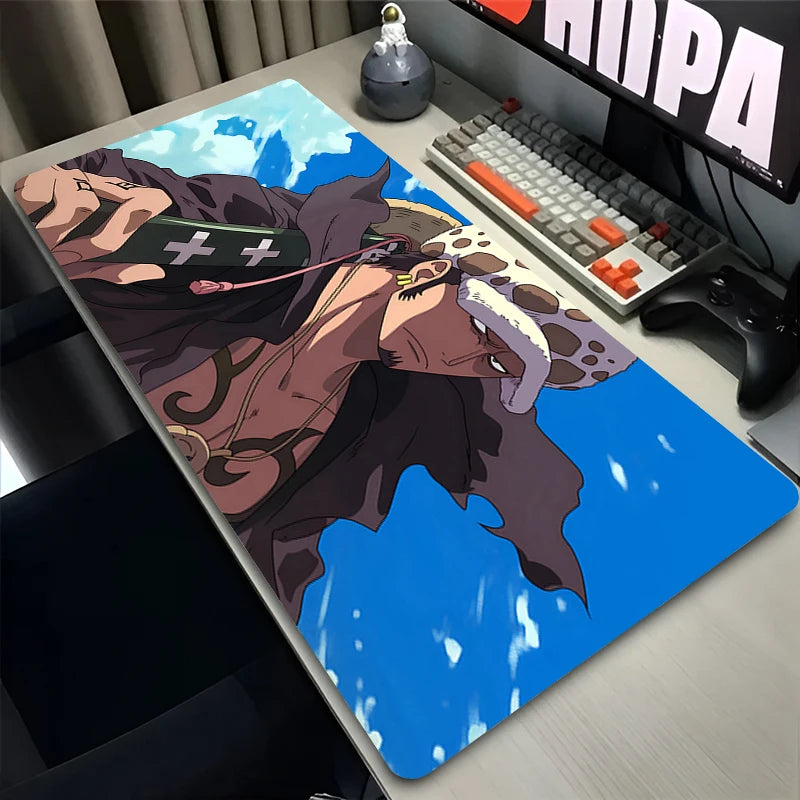 XXL Gaming-Zubehör Gamer-Tastatur-Schreibtischunterlage O-one P-piece Trafalgar D Water Law Rutschfestes Laptop-Mauspad 900X400 Mauspads