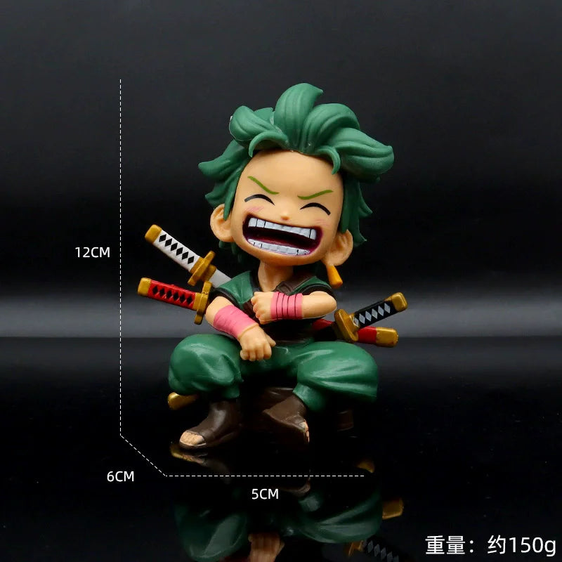 One Piece Anime Figur Lachender Schlüsselanhänger Luffy Kawaii Sanji Zoro Autoornamente Desktop-Dekoration Sammlung Puppe Geschenkmodell