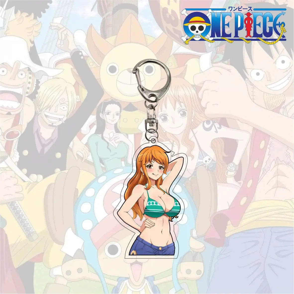 Anime One Piece Trafalgar Law Charlotte Katakuri Nico Robin Nami Chopper Lysop Acryl Schlüsselanhänger Schlüsselanhänger Anhänger Figur Geschenke