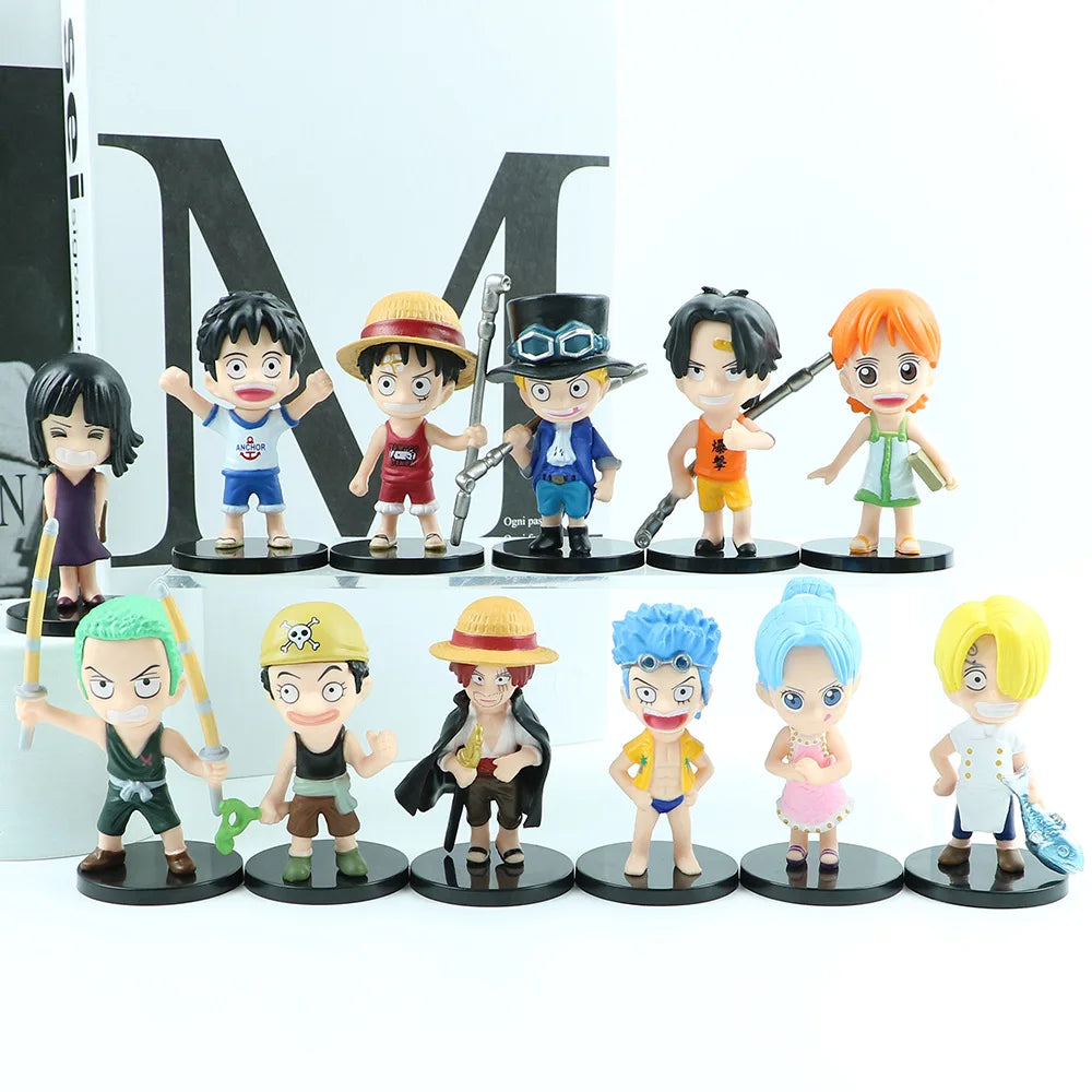 12 Teile/satz Anime One Piece Figuren PVC Action Modell Puppen Spielzeug Niedlich Luffy Nami Zoro Sammlung Brinquedos Vollen Satz Heißer Verkauf
