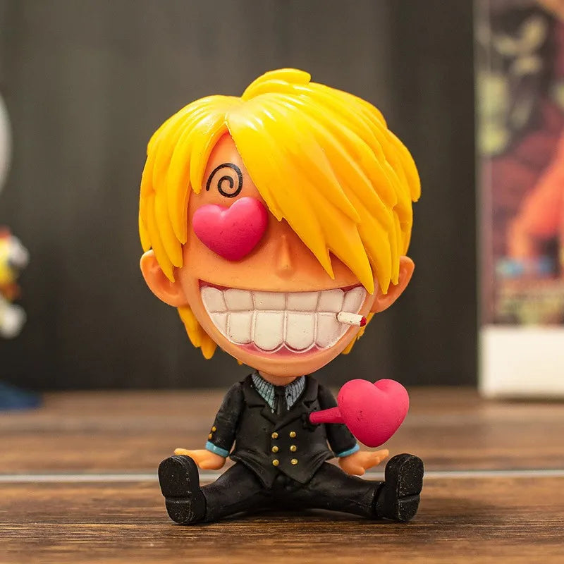 9CM Q Luffy Zoro Nami Anime One Piece Peripherie Sanji Robin Boa Hancock Ace Actionfigur Spielzeug Sammlung PVC Modell Puppengeschenke