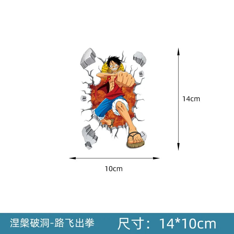 One Piece Luffy Autofensteraufkleber Anime Zoro Heckscheibenaufkleber Dekorative Aufkleber Cartoon Auto Scratch Masking Film Geschenke