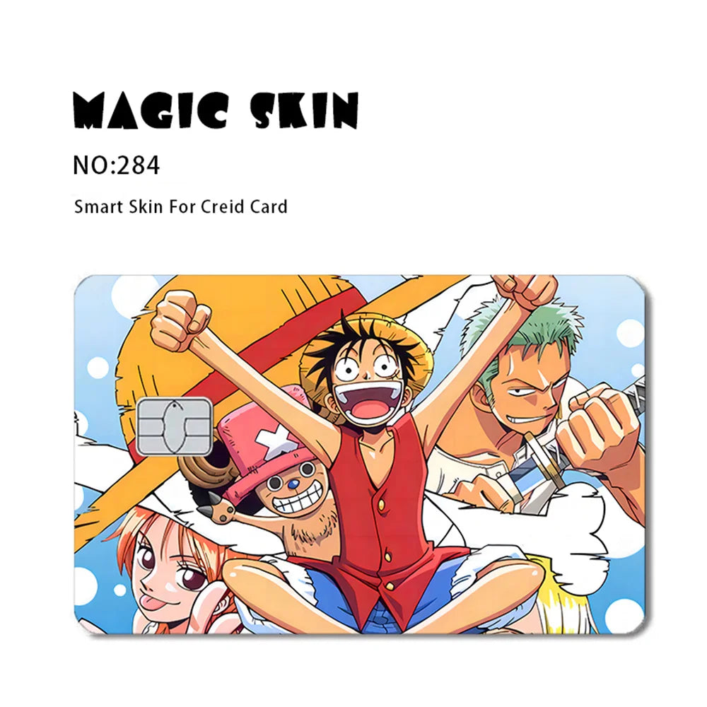 Anime ONE PIECE Luffy Zoro Ace Robin2.5D HD Matt 3M PVC-Aufkleberfolie Klebeband Skin für Kreditkarten-Debitkarten-Aufkleber
