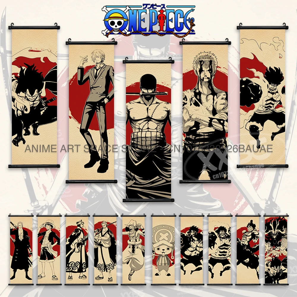 ONE PIECE Hanging Painting Anime Posters Zoro Wall Art Nami Canvas Home Decor Nico Robin Latest Bedroom Vintage Scrolls Pictures - One Piece Merchandise - Free Shipping Buy Now