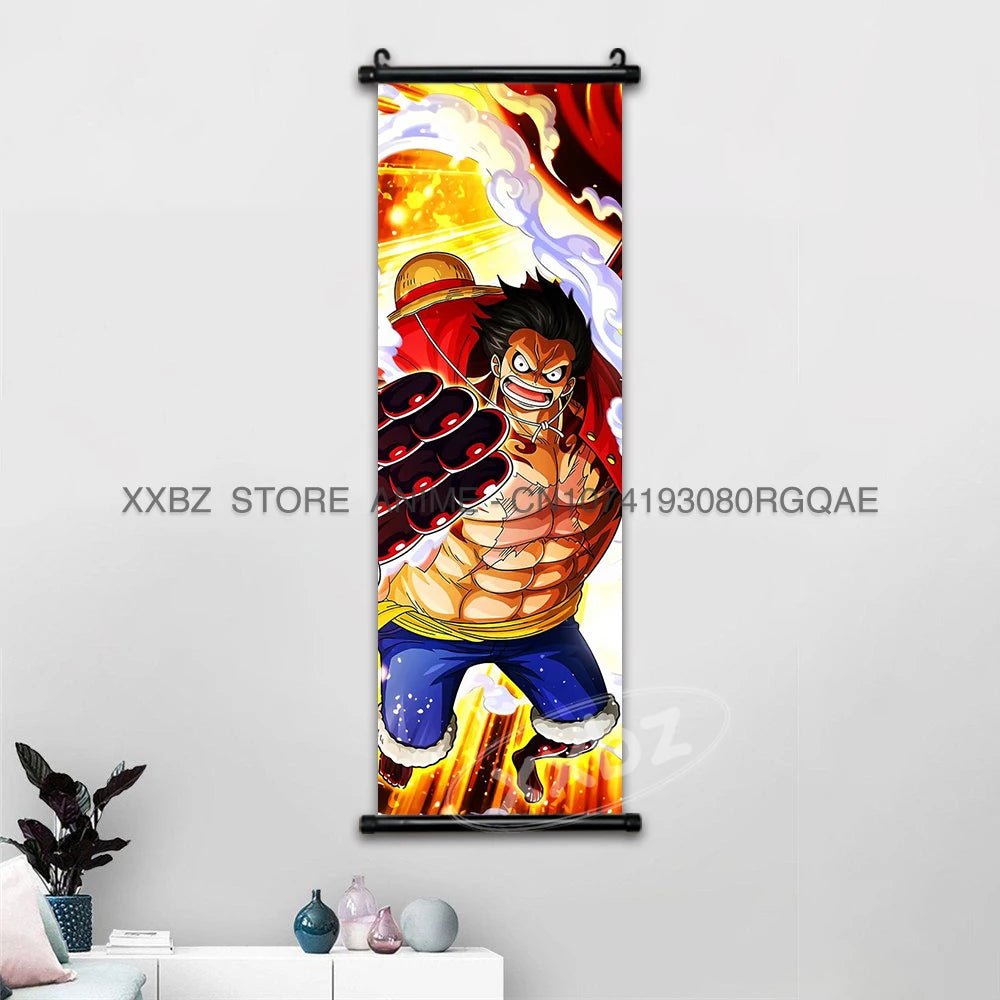 ONE PIECE Scrolls Picture Anime Canvas Hanging Painting Luffy Poster Zoro Home Decor Nami Wall Art Ace Cartoon Robin wallpaper - One Piece Merchandise - Free Shipping Buy Now