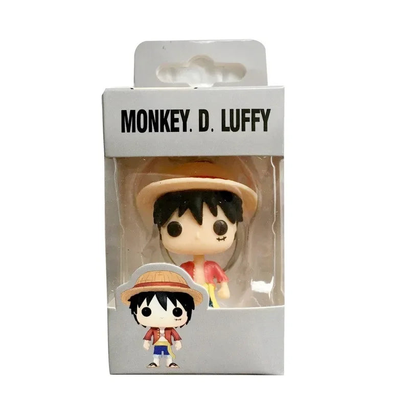 Anime One Piece Taschen-Schlüsselanhänger Monkey.D.Luffy Trafalgar.Law Funkostyle Schlüsselanhänger Actionfigur Spielzeug für Kinder Weihnachtsgeschenk