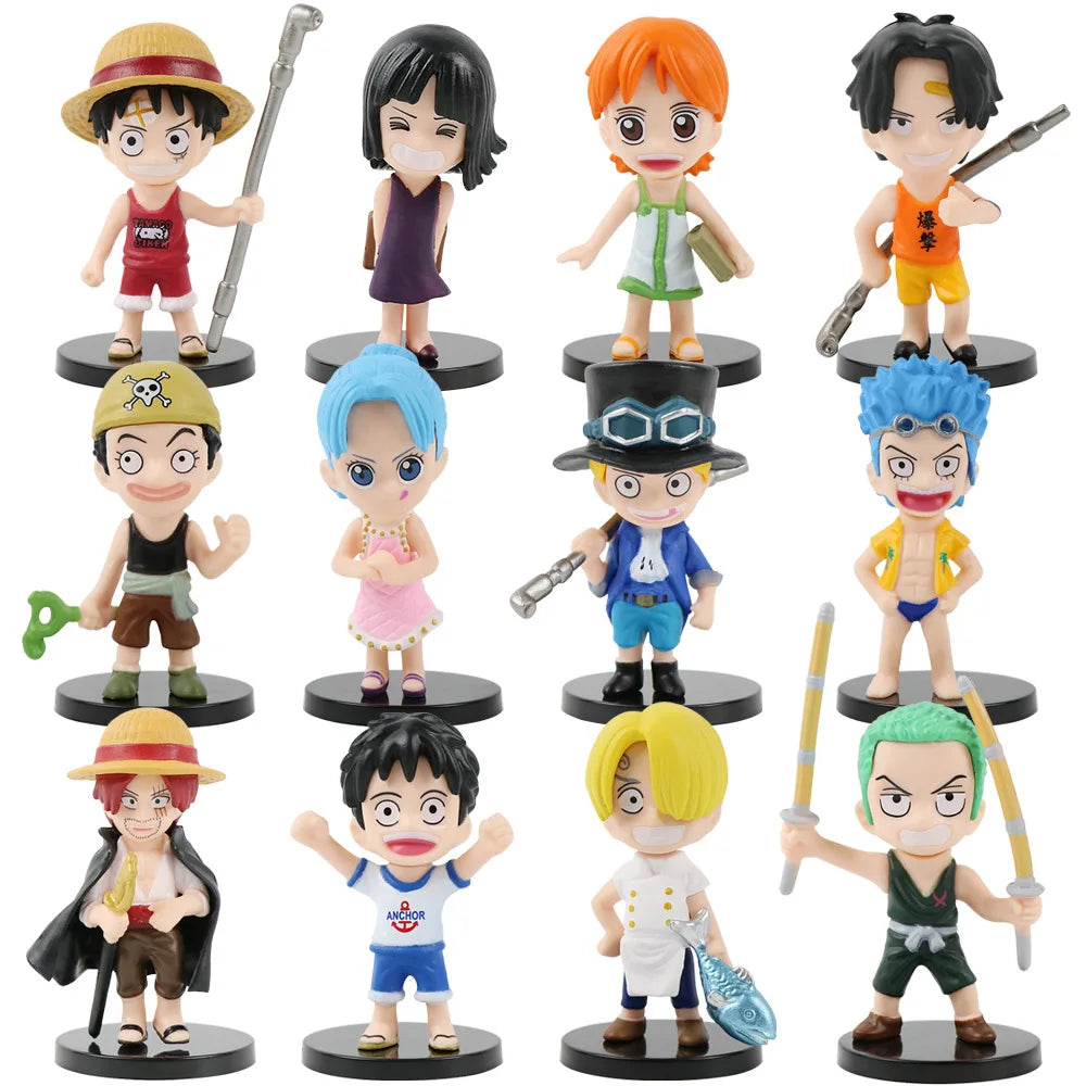 12 Teile/satz Anime One Piece Figuren PVC Action Modell Puppen Spielzeug Niedlich Luffy Nami Zoro Sammlung Brinquedos Vollen Satz Heißer Verkauf