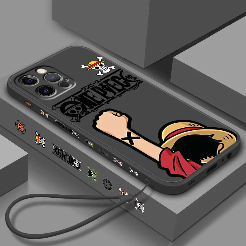 Sanji Anime One Piece Soft TPU Cover For iPhone 16 15 14 13 12 11 Pro Max Plus Left Rope Shockproof Liquid Phone Case - One Piece Merchandise - Free Shipping Buy Now