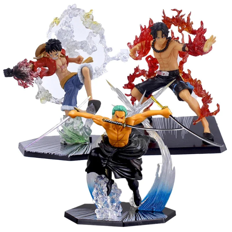 Anime One Piece Figur Luffy Portgas·D· Ace Roronoa Zoro Figur Actionfiguren PVC Statue Sammlung Modell Spielzeug Geschenke