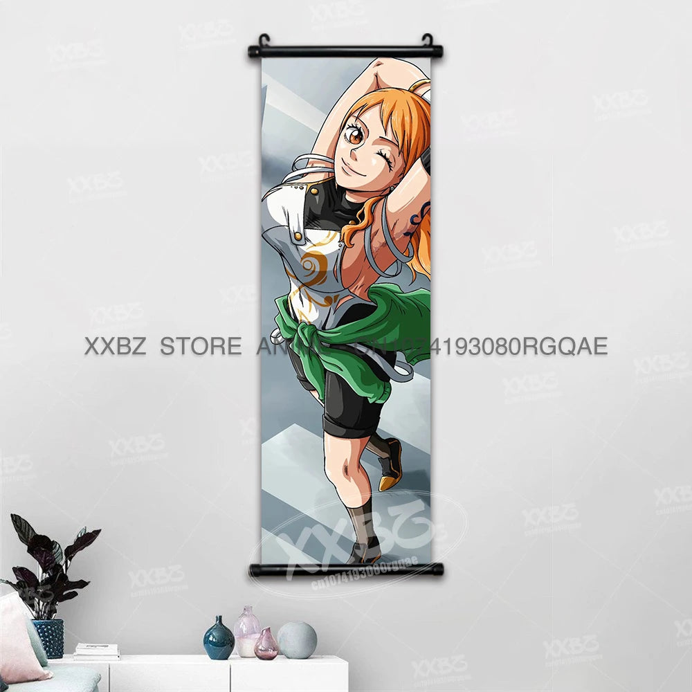 ONE PIECE Scrolls Pictures Sabo Wall Art Kid Pirates Anime Posters Nico Robin Hanging Painting Trafalgar D.Water Law Home Decor