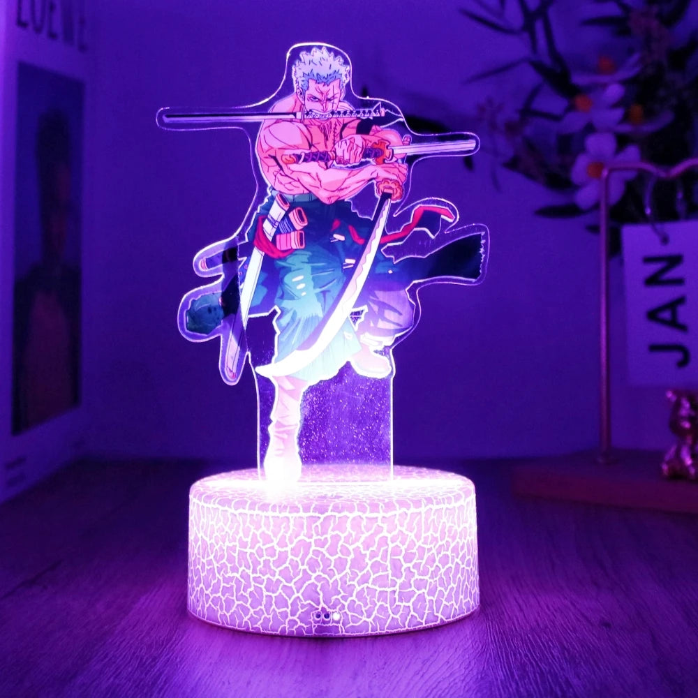 Actions Figure One Piece Luffy Zoro Anime Figures 3D Lamp PVC Action Collection Model Toys LED Night Light Kid Christmas Gift - One Piece Merchandise - Free Shipping Buy Now