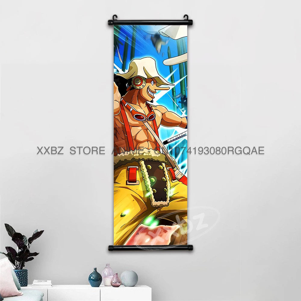 ONE PIECE Scrolls Picture Anime Canvas Hanging Painting Luffy Poster Zoro Home Decor Nami Wall Art Ace Cartoon Robin wallpaper - One Piece Merchandise - Free Shipping Buy Now