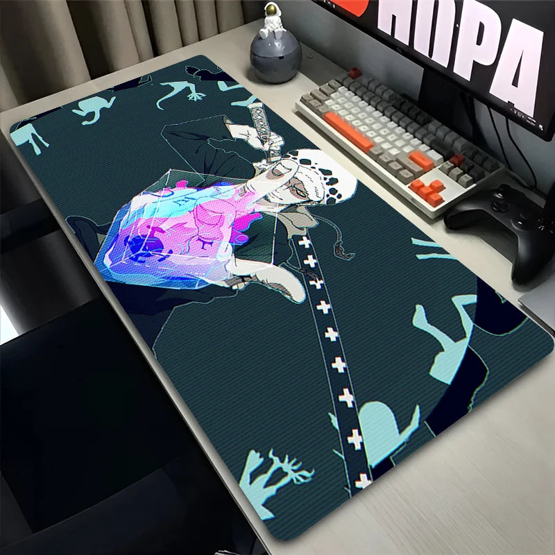 XXL Gaming-Zubehör Gamer-Tastatur-Schreibtischunterlage O-one P-piece Trafalgar D Water Law Rutschfestes Laptop-Mauspad 900X400 Mauspads