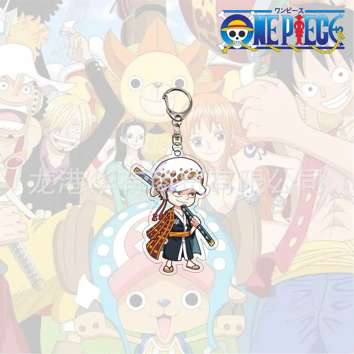 Anime One Piece Trafalgar Law Charlotte Katakuri Nico Robin Nami Chopper Lysop Acryl Schlüsselanhänger Schlüsselanhänger Anhänger Figur Geschenke