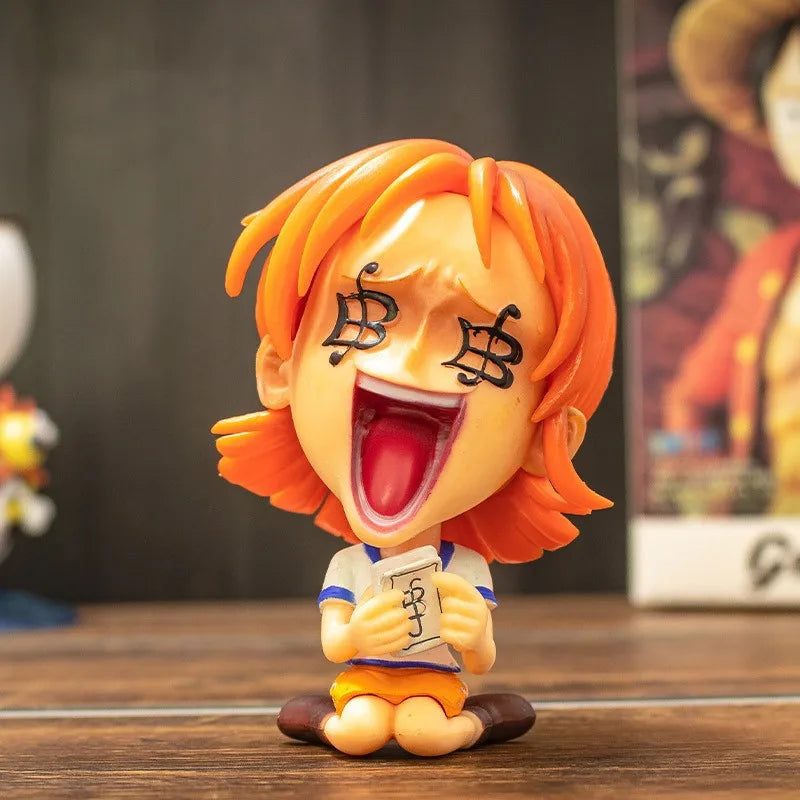 9CM Q Luffy Zoro Nami Anime One Piece Peripherie Sanji Robin Boa Hancock Ace Actionfigur Spielzeug Sammlung PVC Modell Puppengeschenke