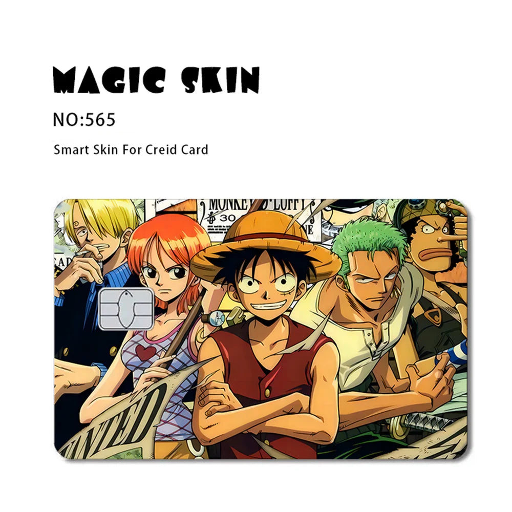 Anime ONE PIECE Luffy Zoro Ace Robin2.5D HD Matt 3M PVC-Aufkleberfolie Klebeband Skin für Kreditkarten-Debitkarten-Aufkleber