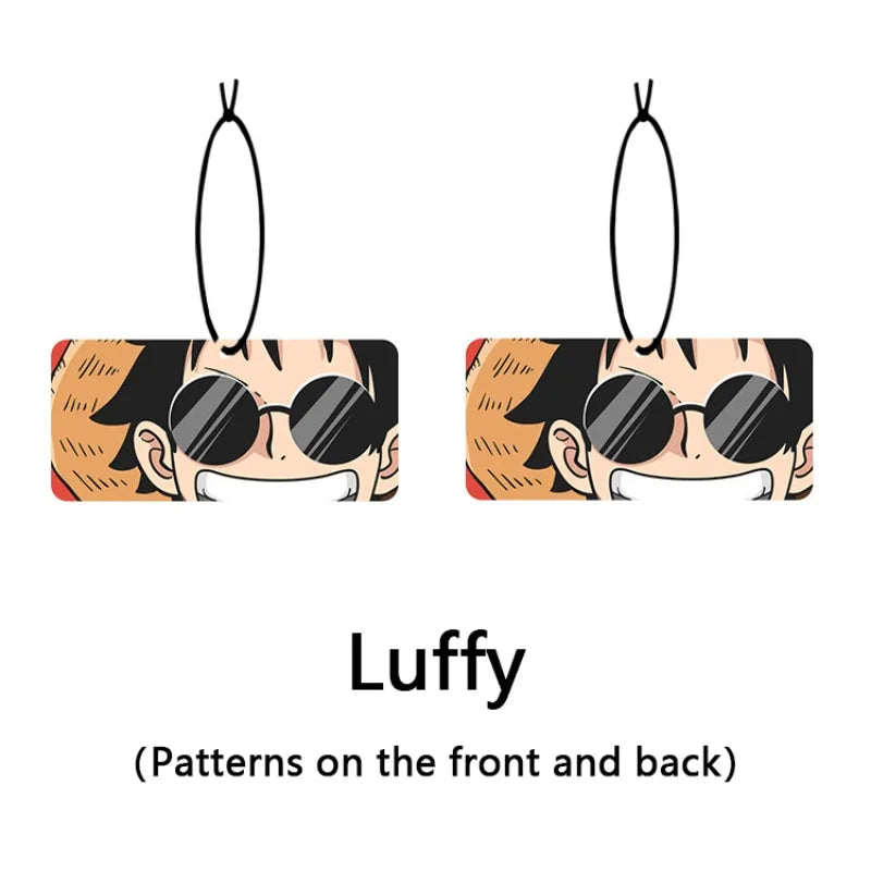 Lot de 2 désodorisants pour rétroviseur de voiture One Piece Luffy Tony Chopper, pendentifs de parfum à suspendre, accessoires de décoration d'intérieur pour voiture