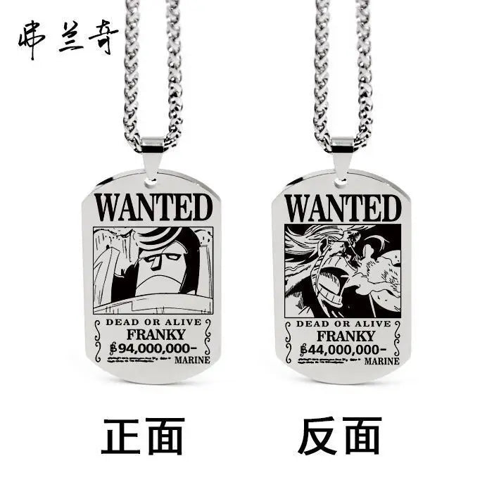 Anime One Piece Necklace Luffy Ace Chopper Zoro Sanji Wanted Pendant Men Women Couples Necklace Fashion Accessories Xmas gift - One Piece Merchandise - Free Shipping Buy Now