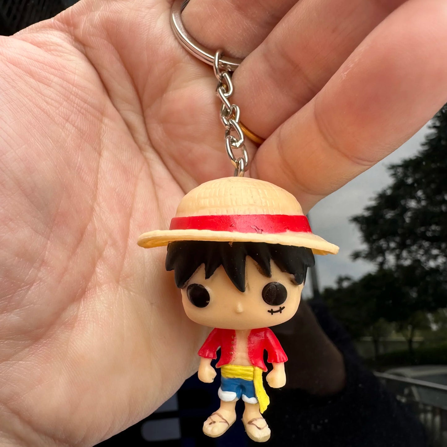 Anime One Piece Taschen-Schlüsselanhänger Monkey.D.Luffy Trafalgar.Law Funkostyle Schlüsselanhänger Actionfigur Spielzeug für Kinder Weihnachtsgeschenk