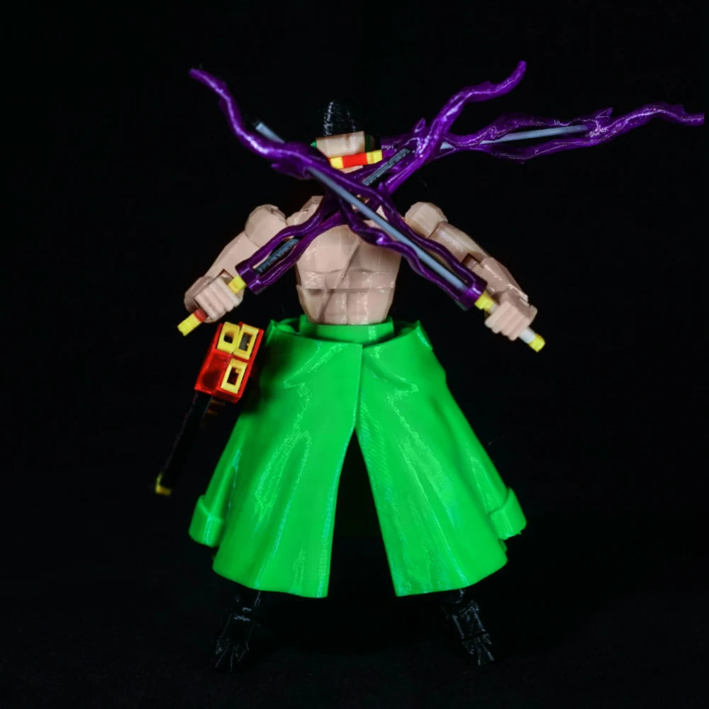 3D-gedrucktes ONE PIECE Roronoa Zoro Anime Mehrgelenk-Shapeshift-Spielzeug Actionfiguren Mannequin-Modell Ornamente Geschenke Spielzeug