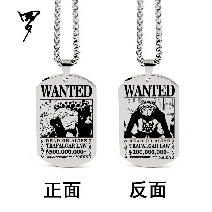 Anime One Piece Necklace Luffy Ace Chopper Zoro Sanji Wanted Pendant Men Women Couples Necklace Fashion Accessories Xmas gift - One Piece Merchandise - Free Shipping Buy Now