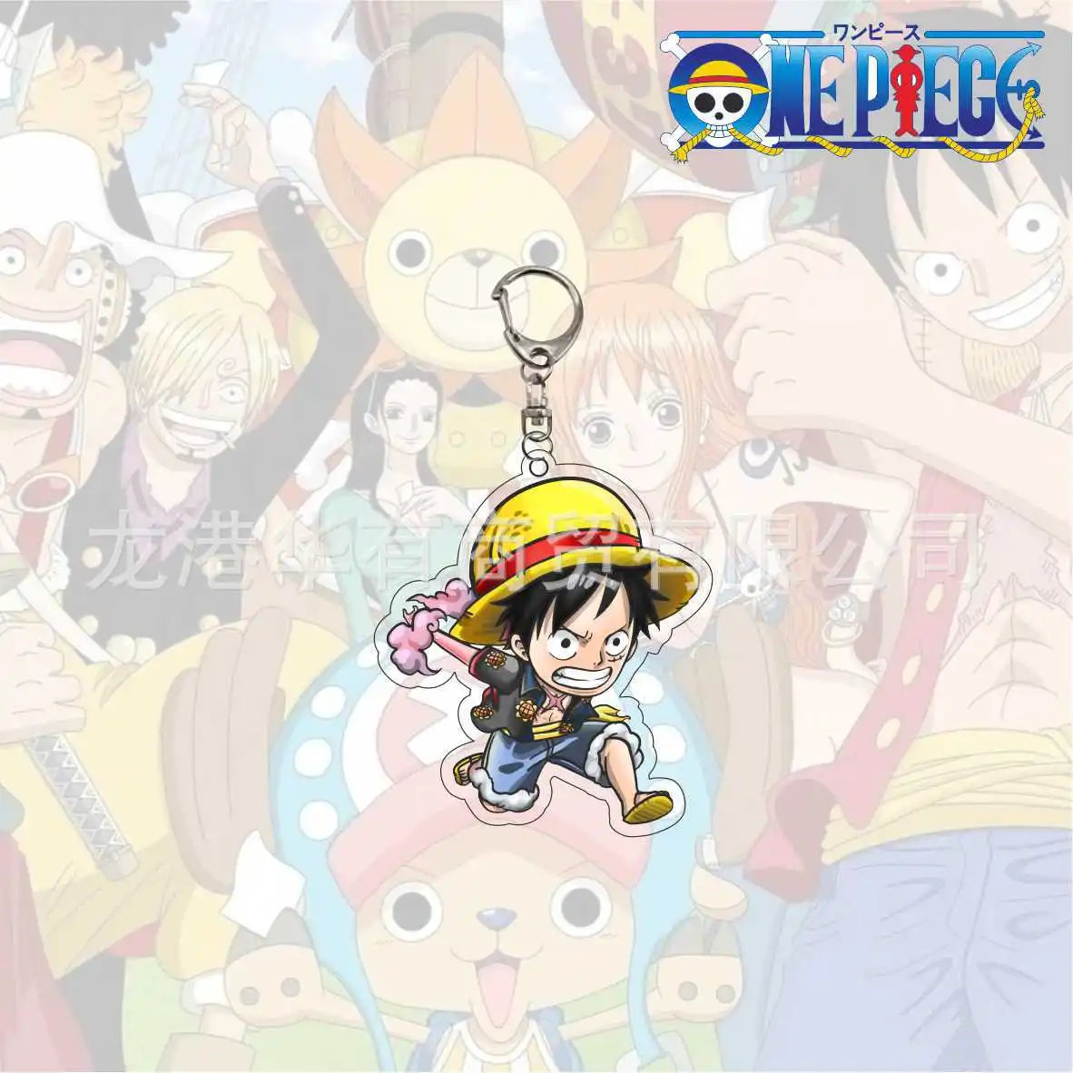 Anime One Piece Trafalgar Law Charlotte Katakuri Nico Robin Nami Chopper Lysop Acryl Schlüsselanhänger Schlüsselanhänger Anhänger Figur Geschenke