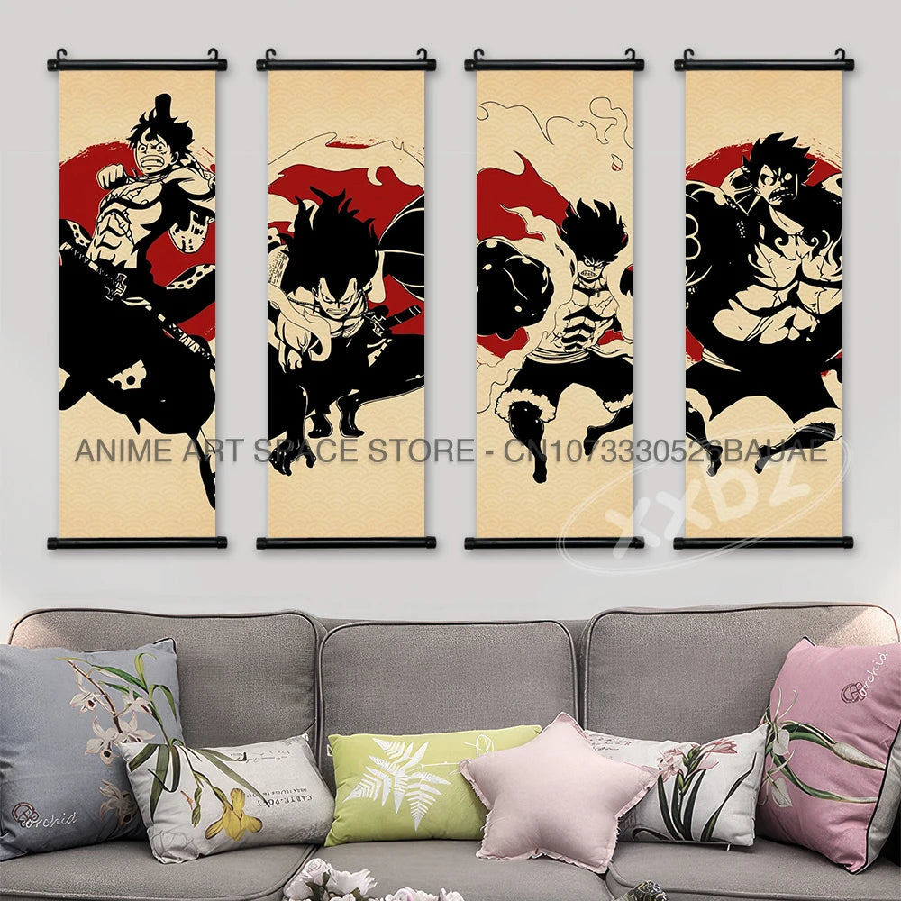 ONE PIECE Hanging Painting Anime Posters Zoro Wall Art Nami Canvas Home Decor Nico Robin Latest Bedroom Vintage Scrolls Pictures - One Piece Merchandise - Free Shipping Buy Now