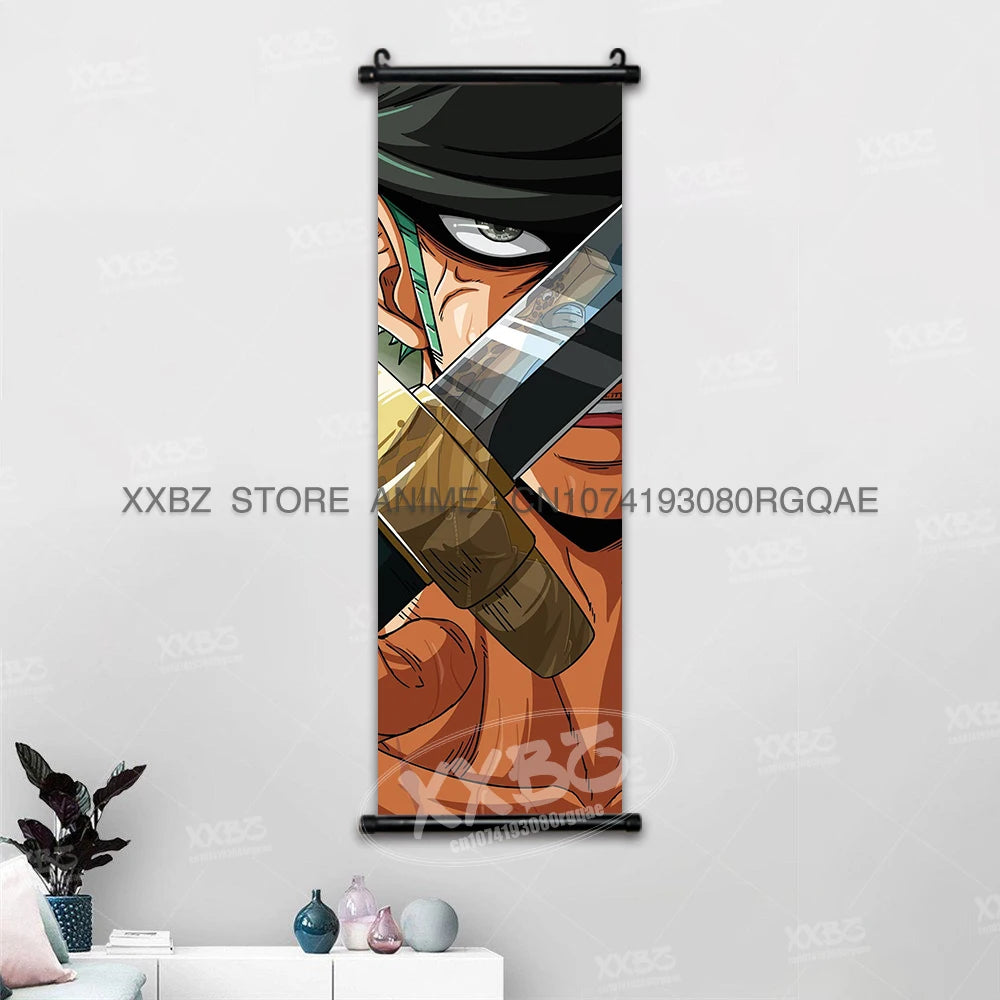 ONE PIECE Scrolls Pictures Sabo Wall Art Kid Pirates Anime Posters Nico Robin Hanging Painting Trafalgar D.Water Law Home Decor