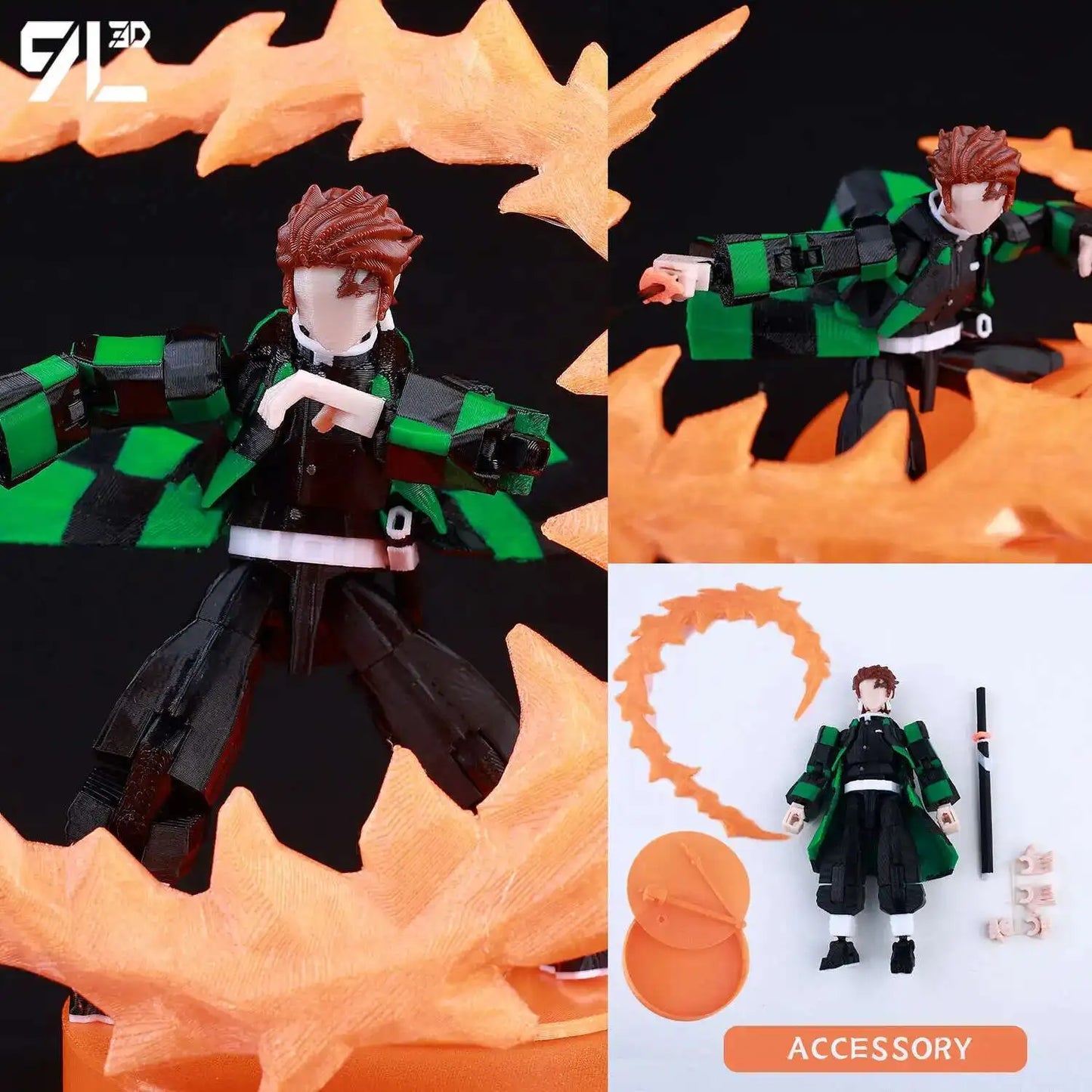 9L 3D-gedruckte Roronoa Zoro One Piece Lucky Dummy, 13 bewegliche Shapeshift-Actionfiguren, Schaufensterpuppen-Spielzeug für Anime-Liebhaber