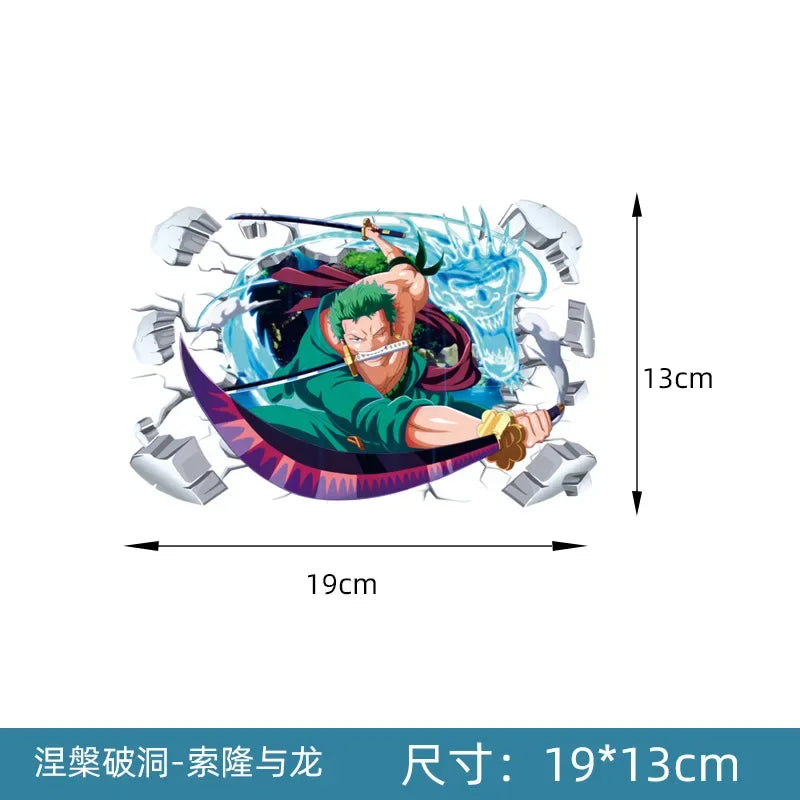 One Piece Luffy Autofensteraufkleber Anime Zoro Heckscheibenaufkleber Dekorative Aufkleber Cartoon Auto Scratch Masking Film Geschenke