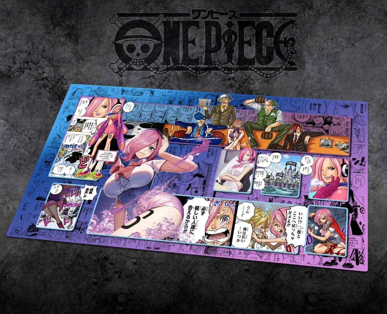 OPCG One Piece Dedizierte SPIELKARTEN-Spielmatte Battle Against Rebecca Roronoa Zoro Trafalgar Law Comic-Serie Spielzeuggeschenke 60 * 35 cm